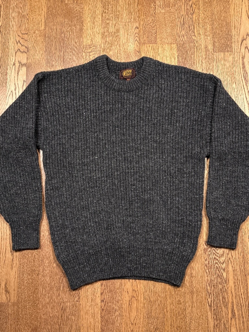 Vintage 90s Made in Canada Wool Blend Ribbed Knit Crewneck Sweater Mens Small